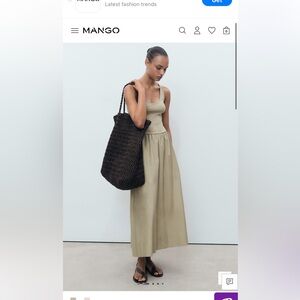 Mango flared dress in combined fabric size 12 NWT